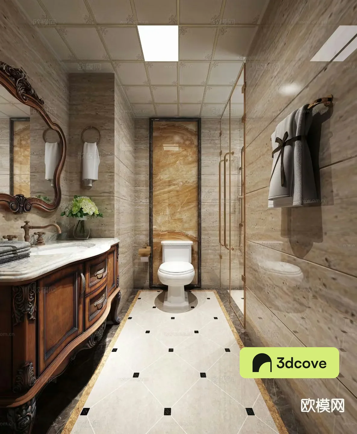 European style bathroom toilet