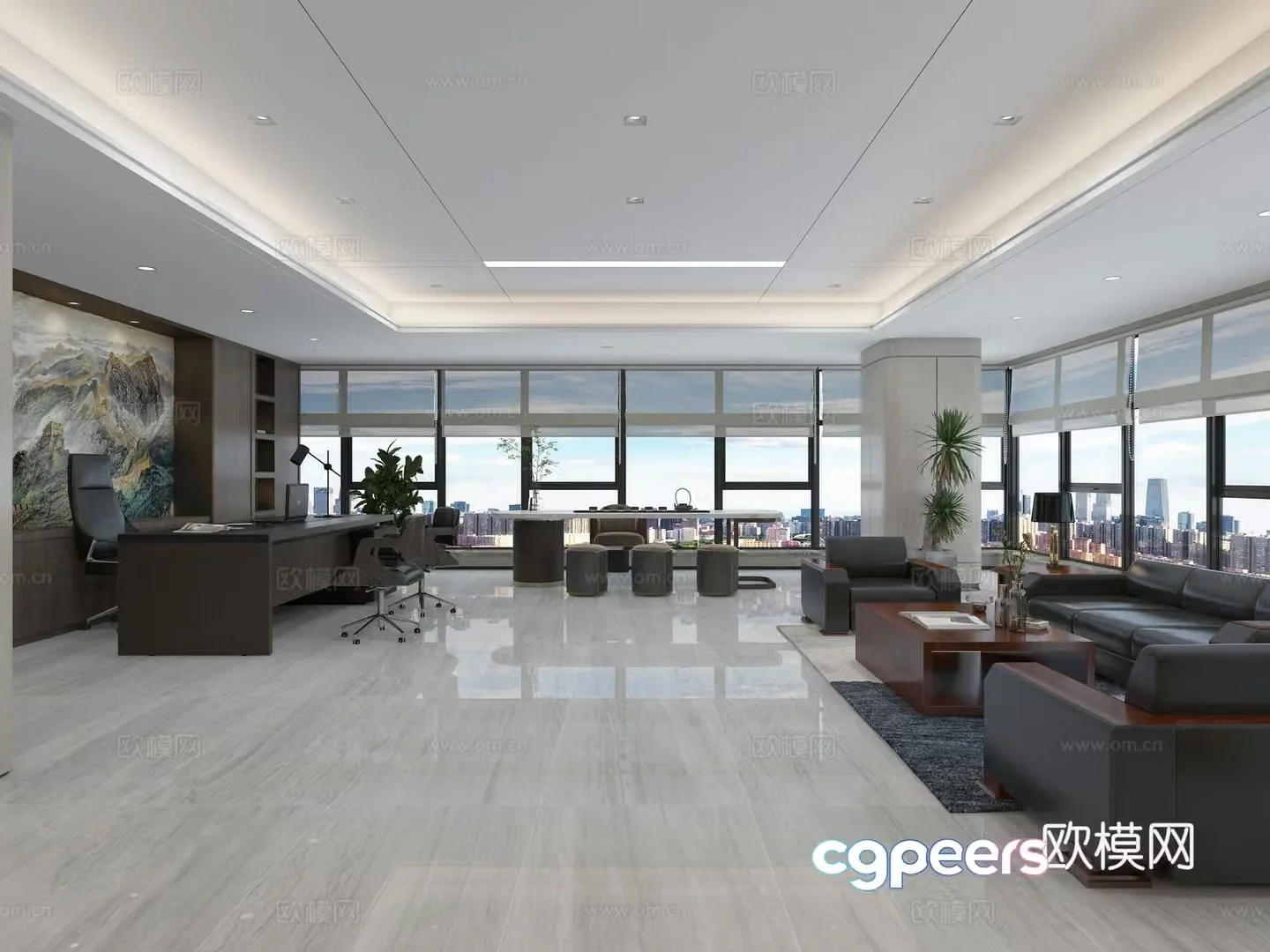 Modern office Chairman’s office General manager’s office 3d model