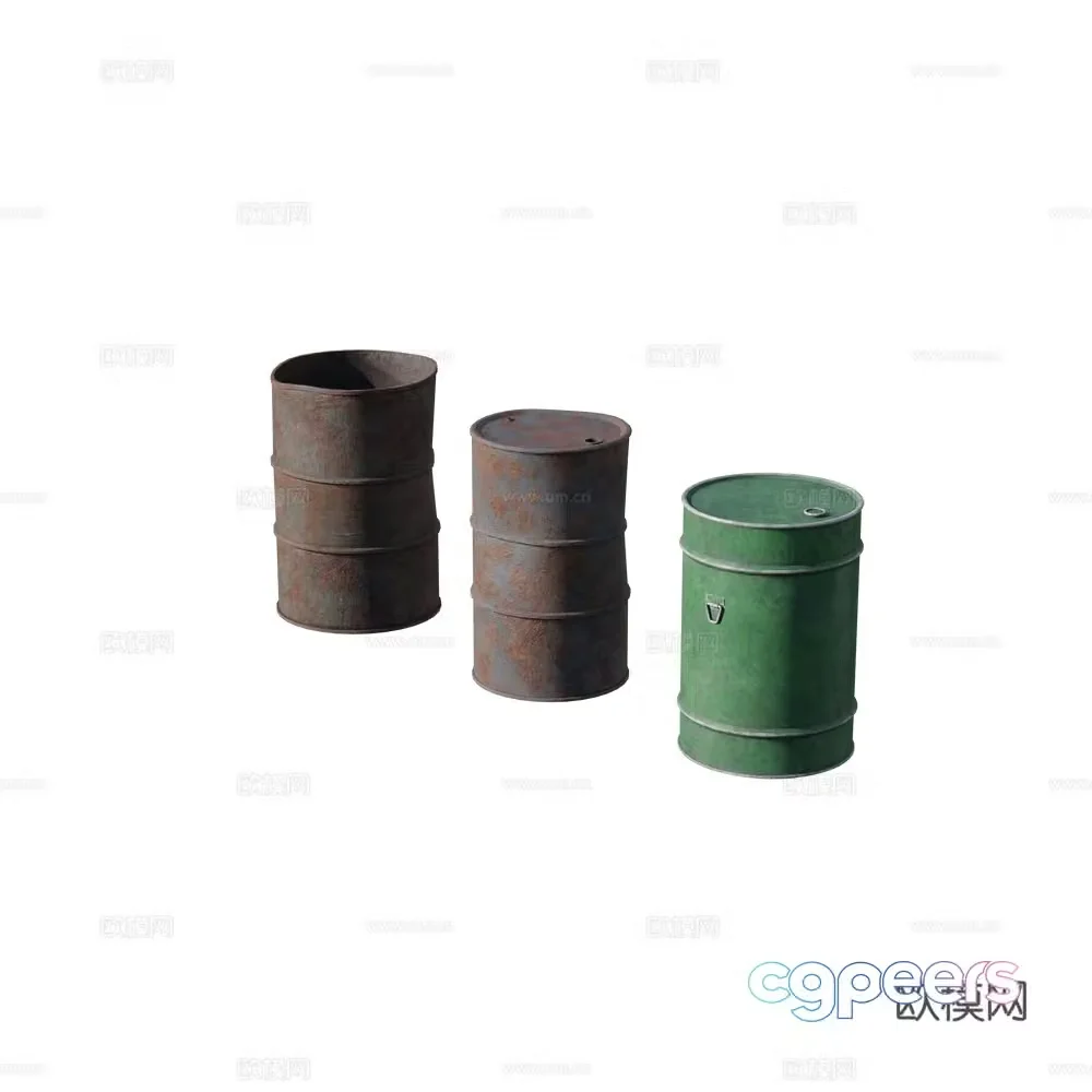 Oil barrel iron barrel water barrel iron barrel 3d model