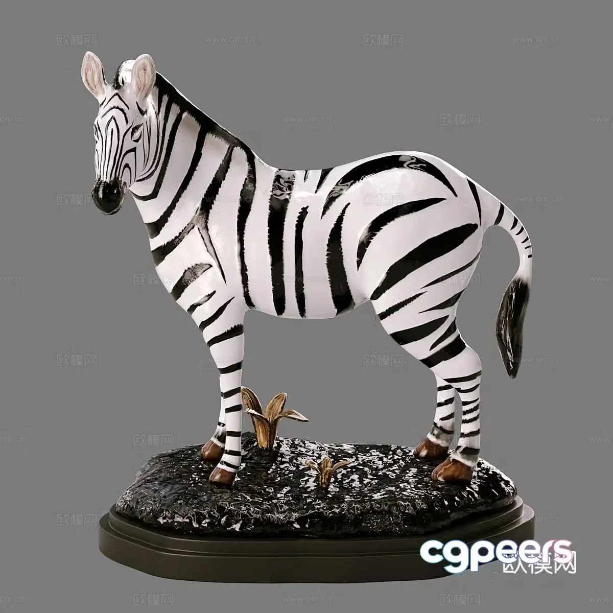 Zebra statue ornament 3d model