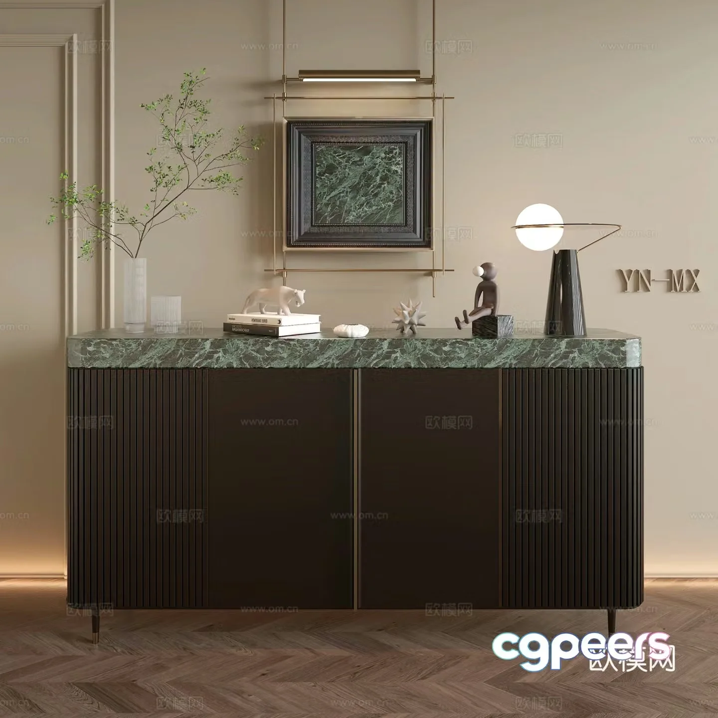 French side cabinet entrance 3D model