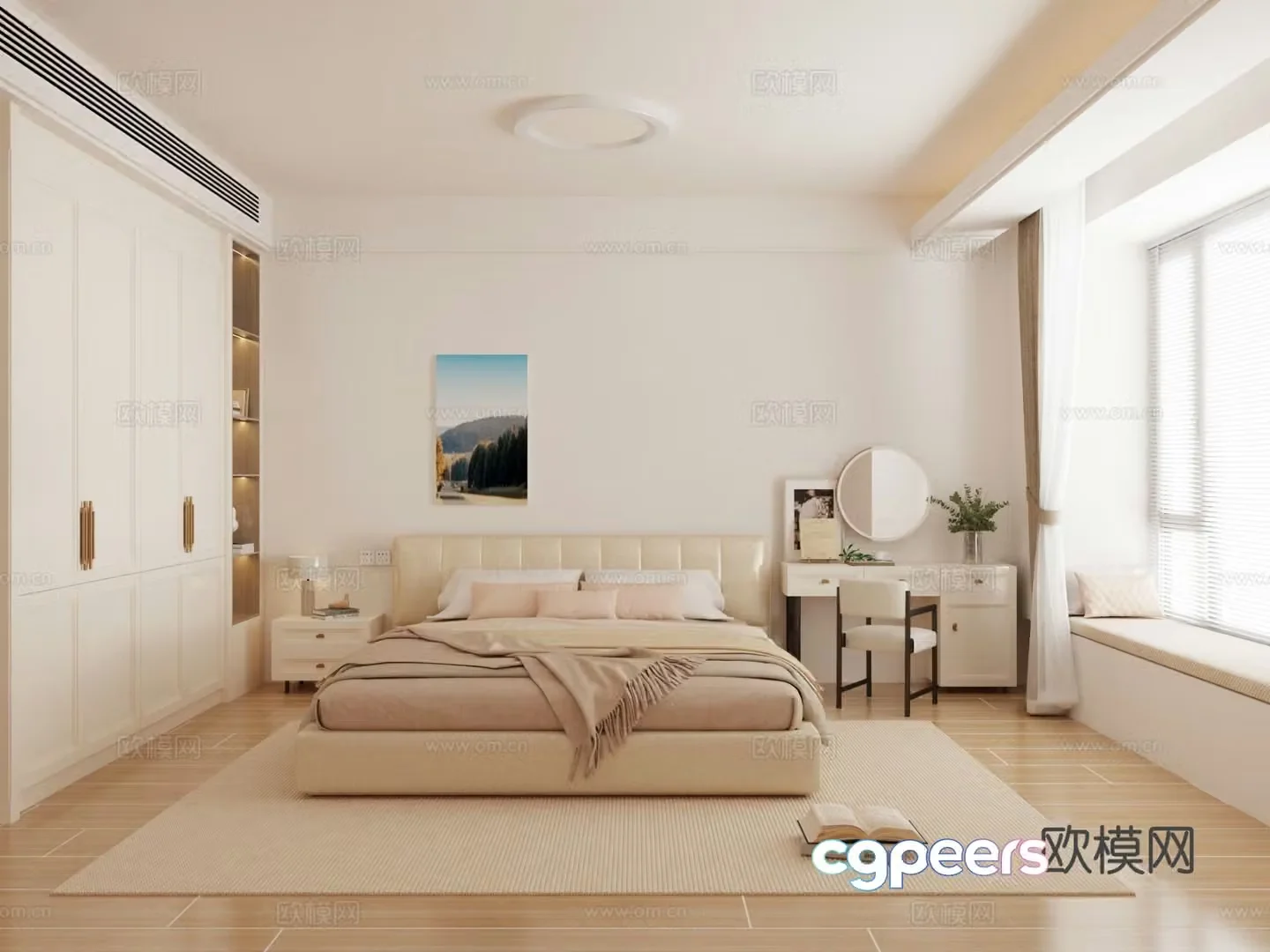 Cream style bedroom master bedroom 3d model