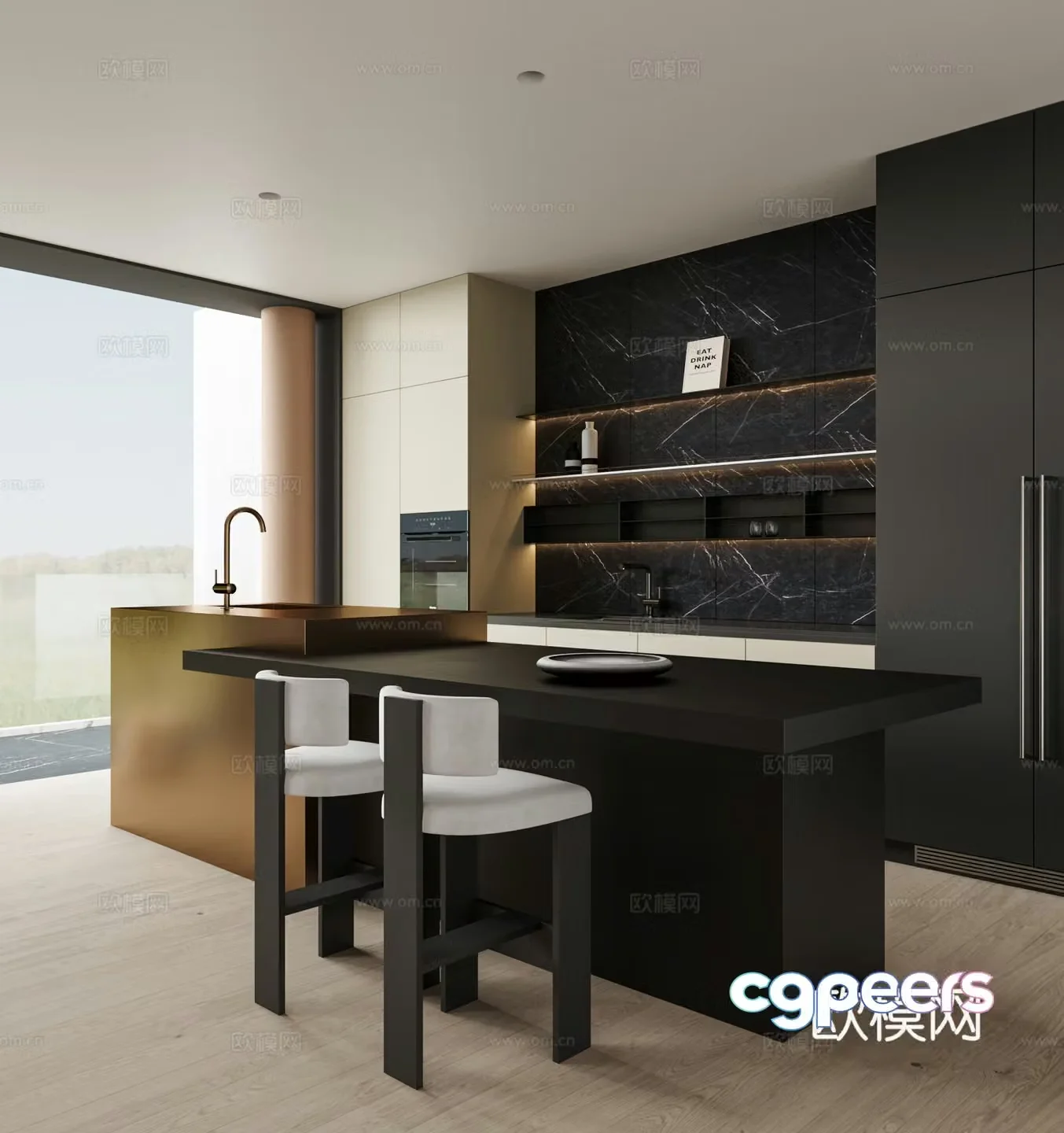 Modern Italian restaurant kitchen 3d model
