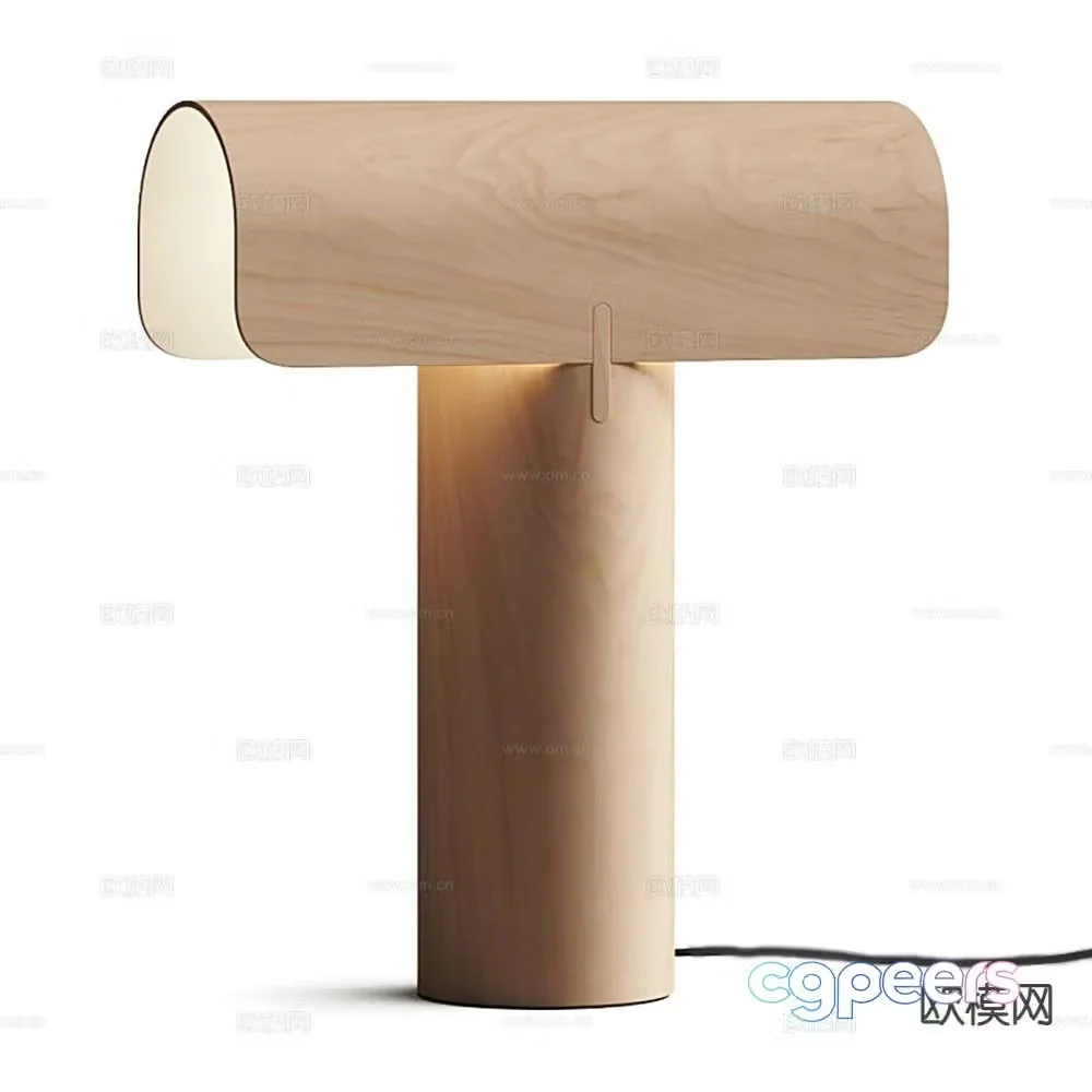 Log wind desk lamp 3d model