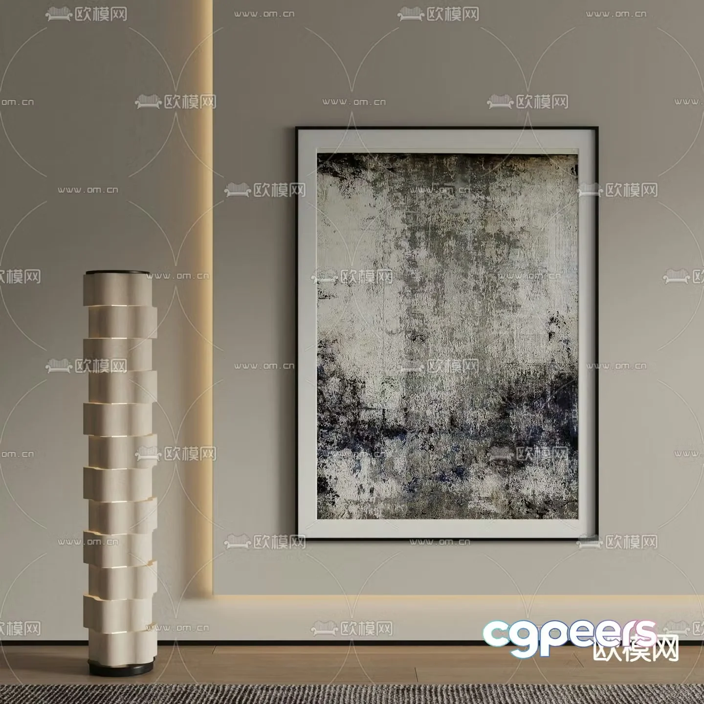 Modern decorative painting Hanging painting Oil painting 3d model