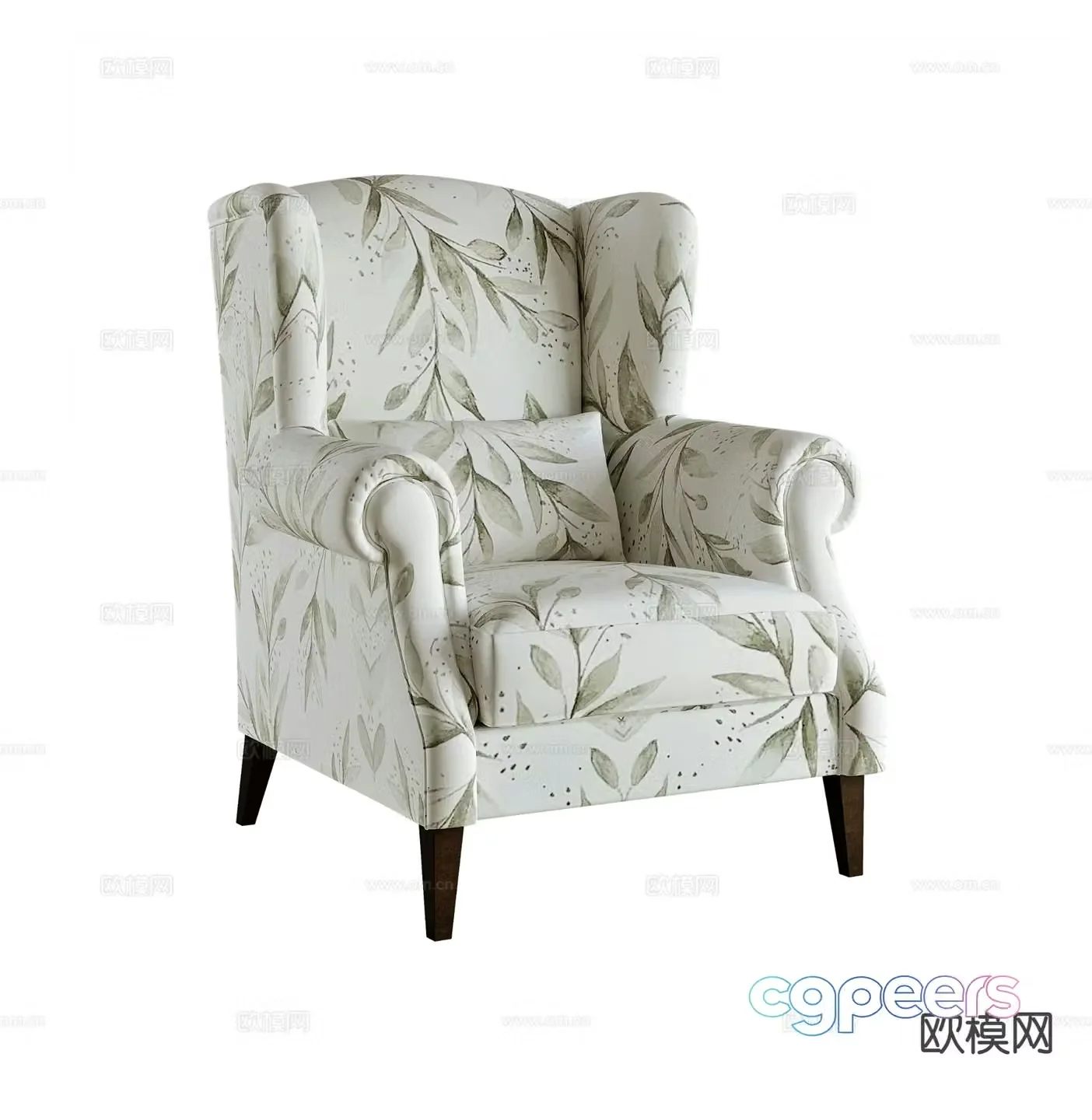 American sofa chair single sofa 3d model