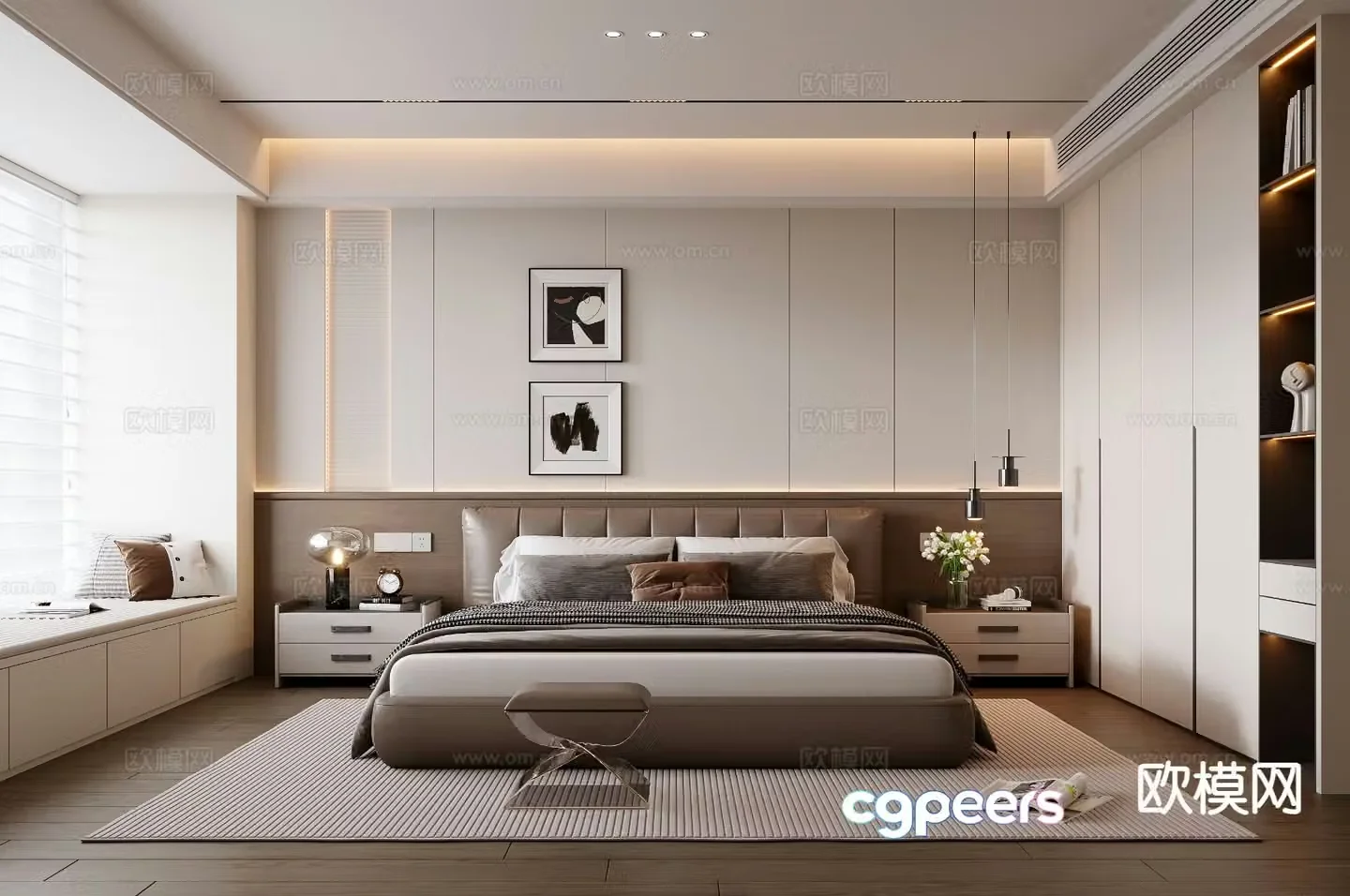 Italian style bedroom master bedroom 3d model