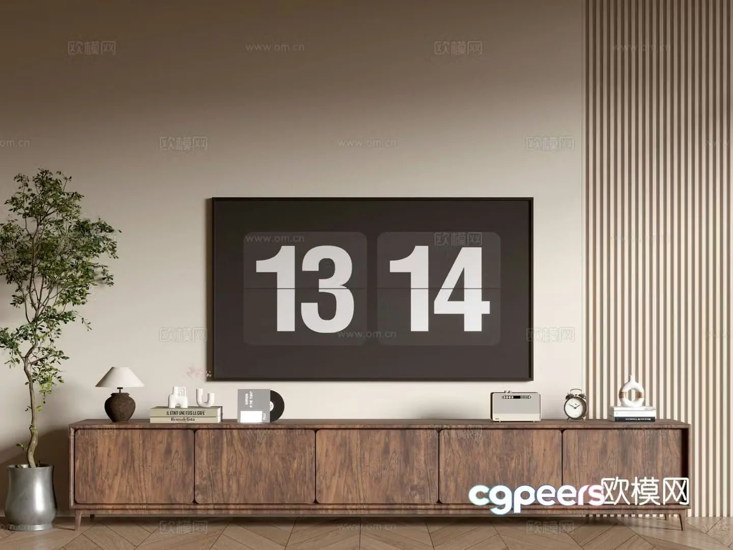Medieval style TV cabinet 3D model