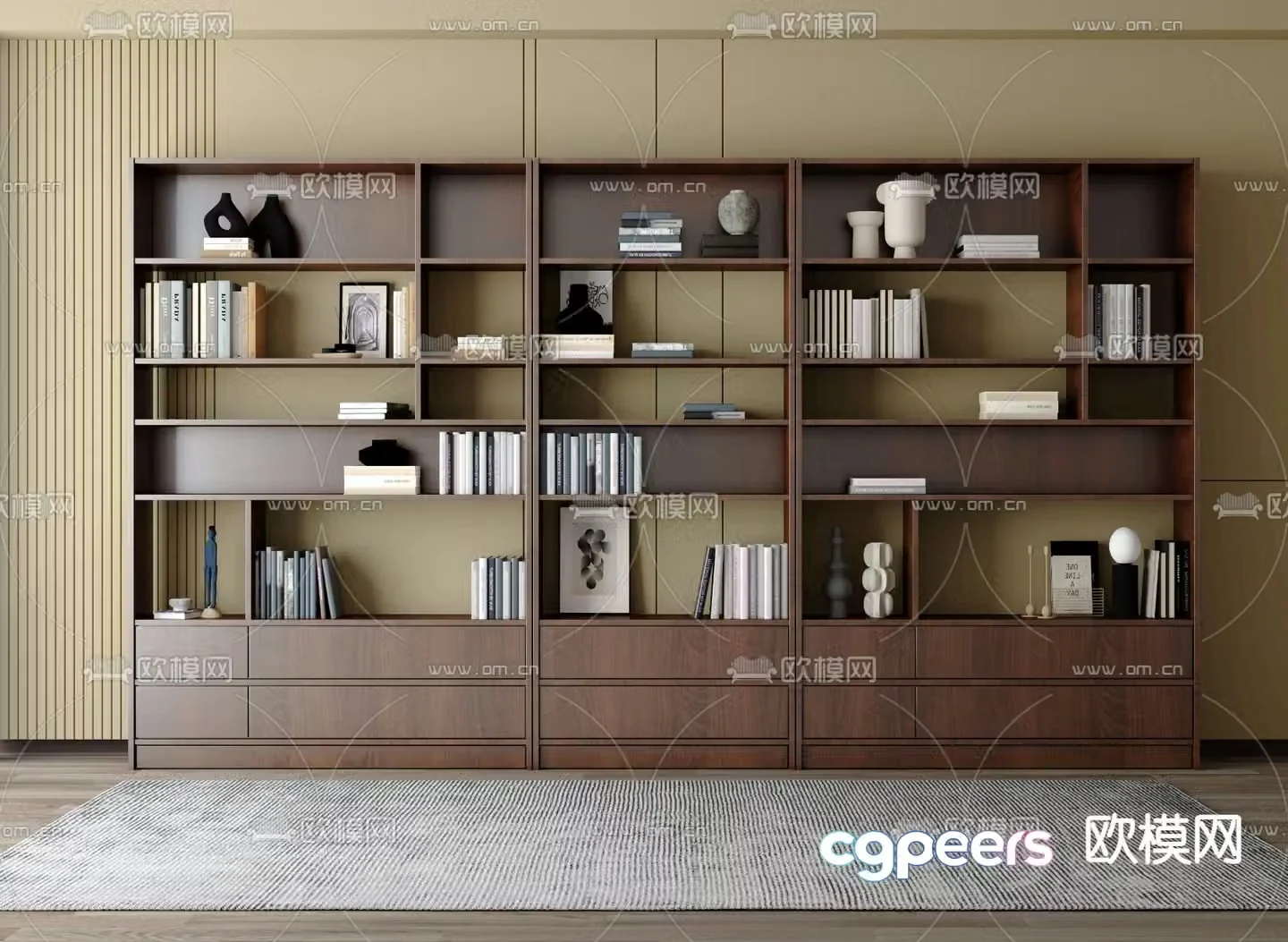 Medieval style bookcase bookshelf 3d model