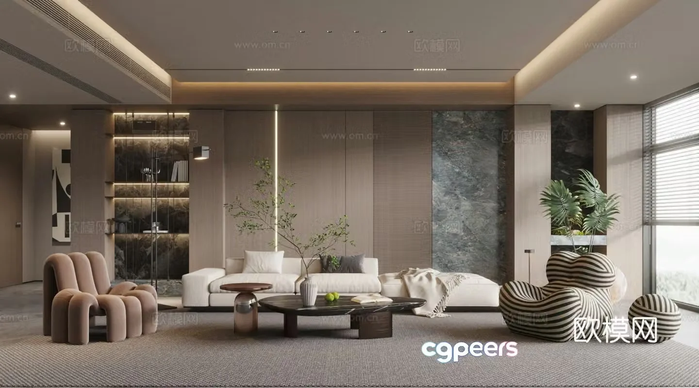 Modern home living room 3d model design 3d model