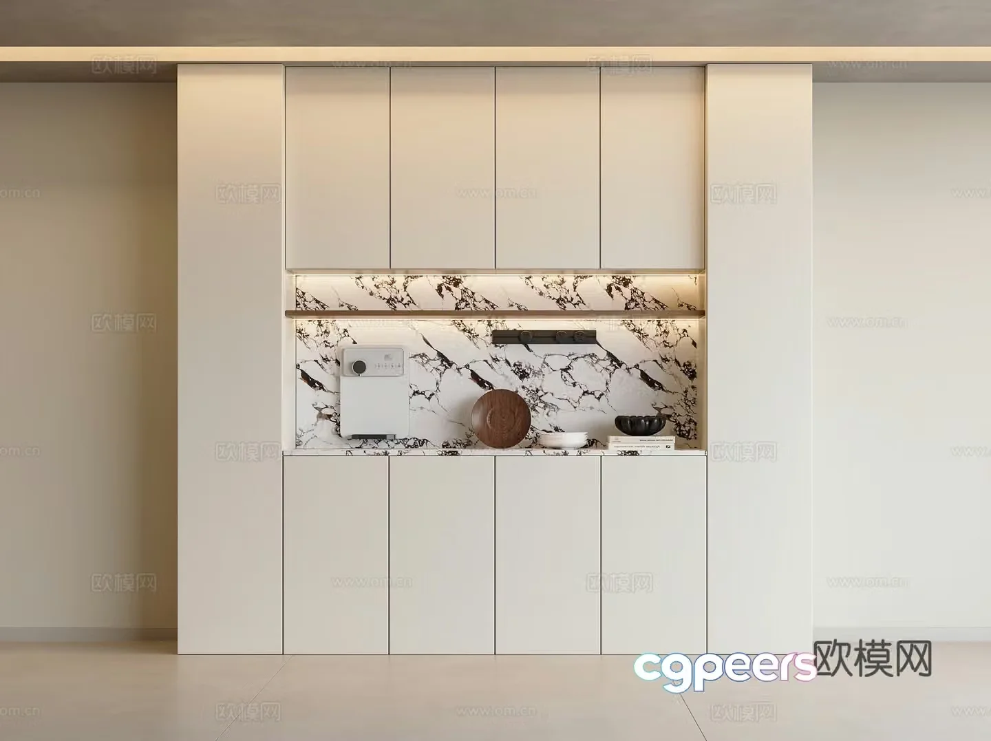 Modern minimalist sideboard tea cabinet meal preparation cabinet hanging cabinet sideboard wine cabinet sideboard ornament 3D model