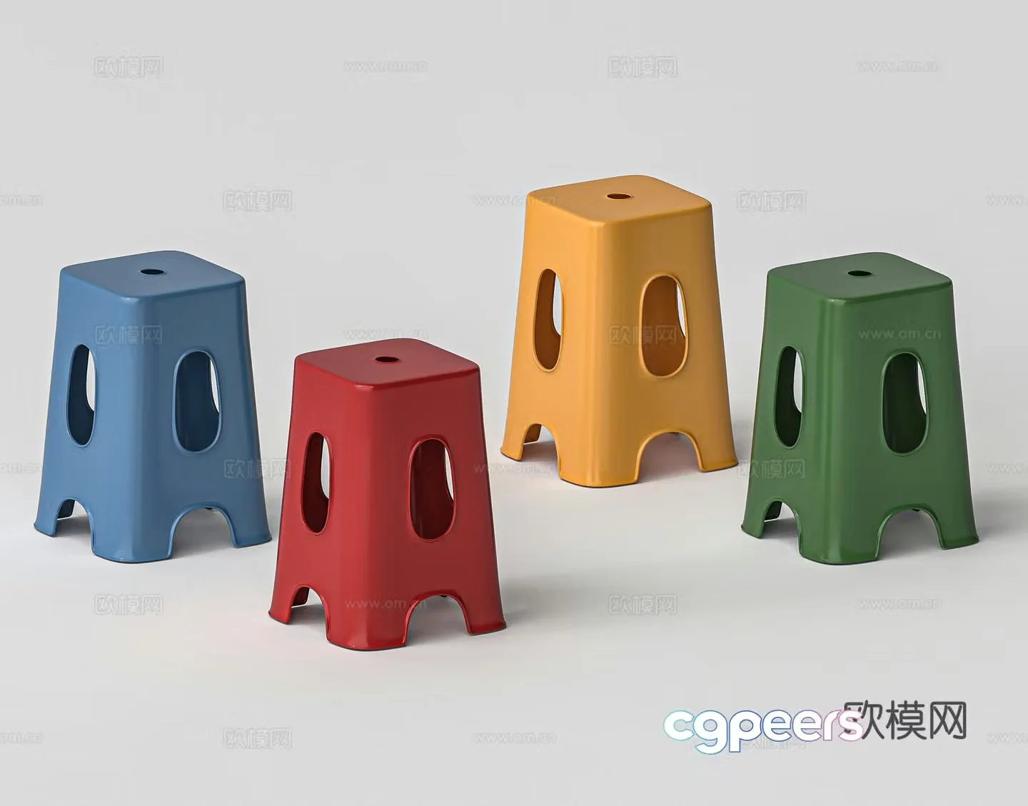Plastic stool 3d model