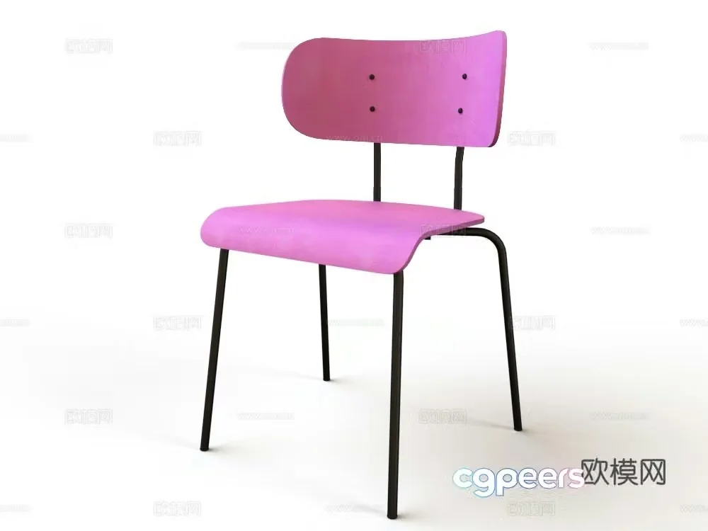 Nordic leisure chair dining chair 3d model