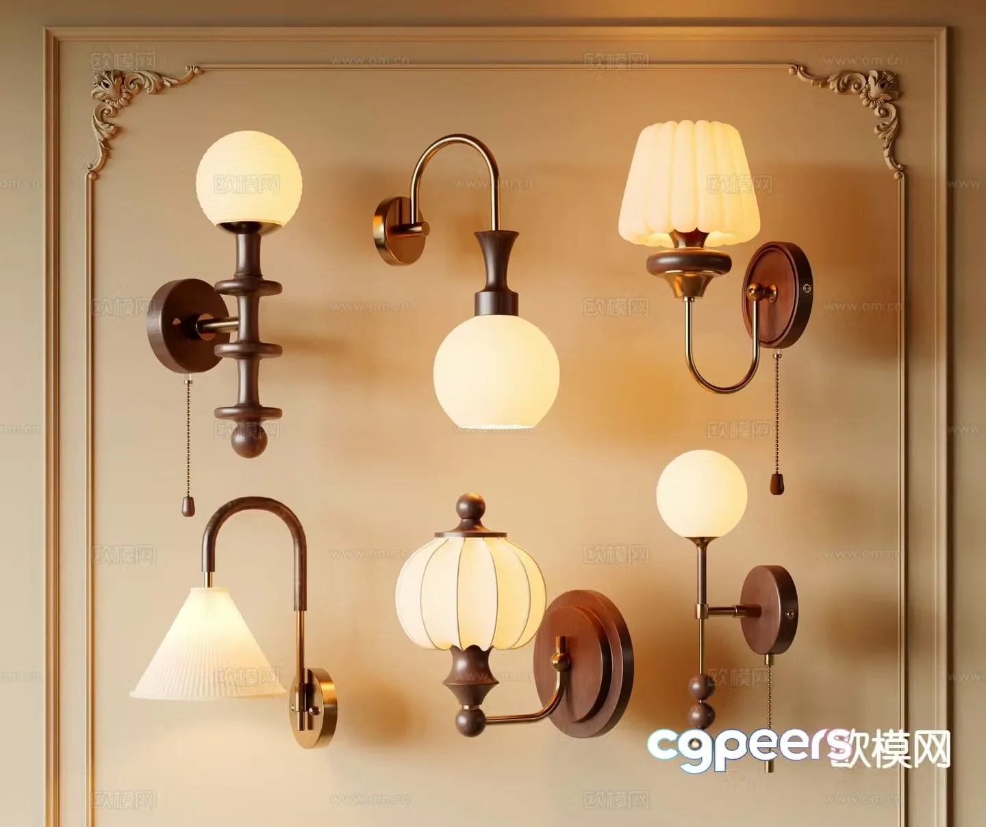 Medieval style wall lamp 3d model