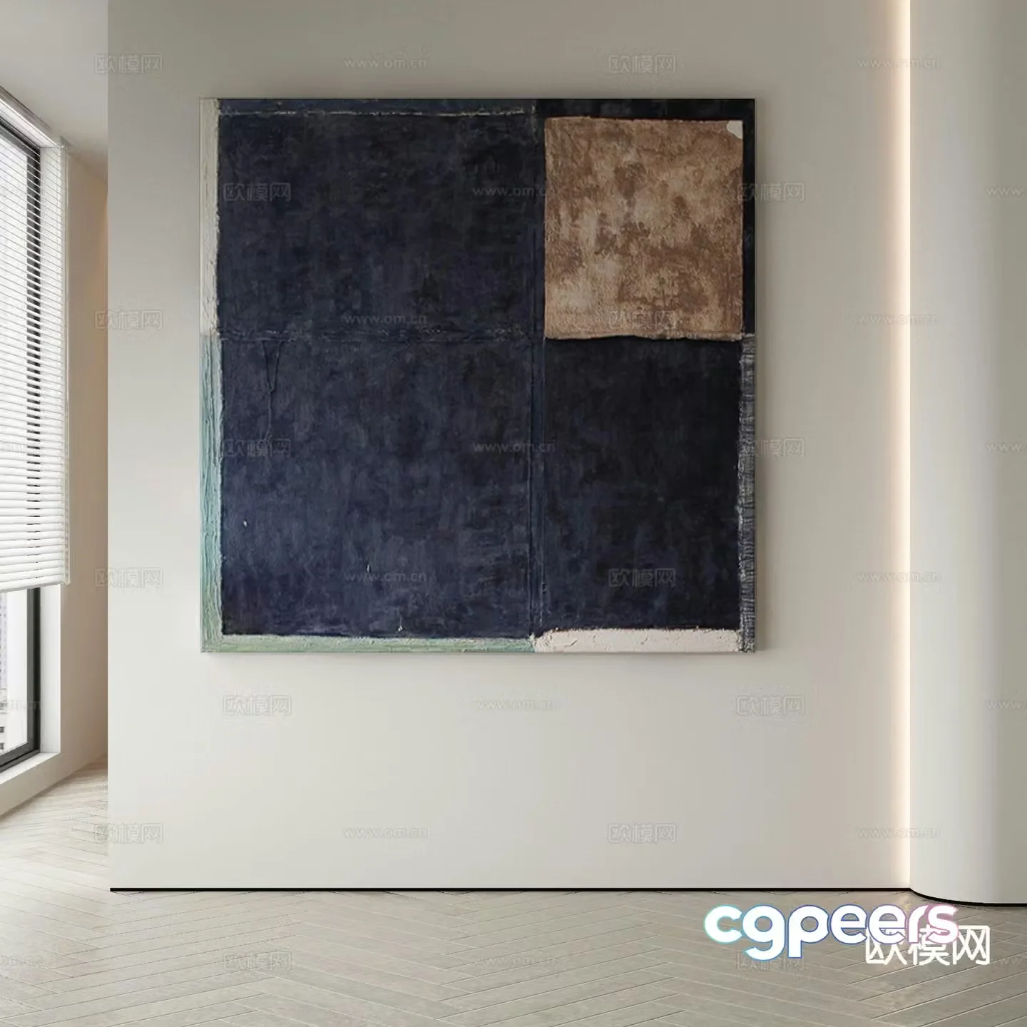 Wabi-sabi painting texture painting decorative painting hanging painting 3D model