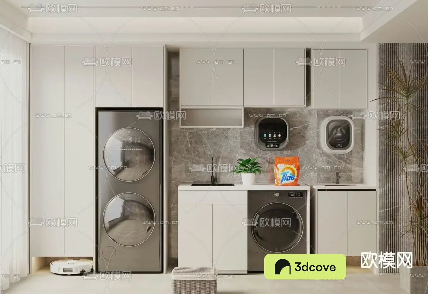 Modern washing machine cabinet bathroom cabinet