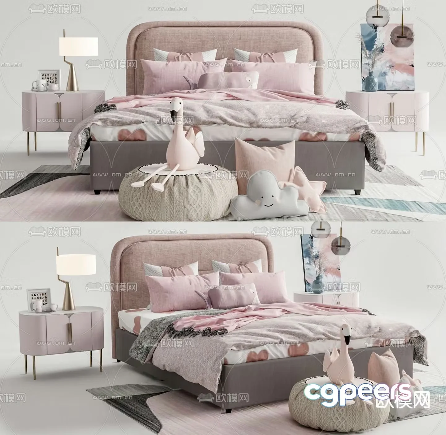 children’s bed girl’s bed kid’s bed 3d model