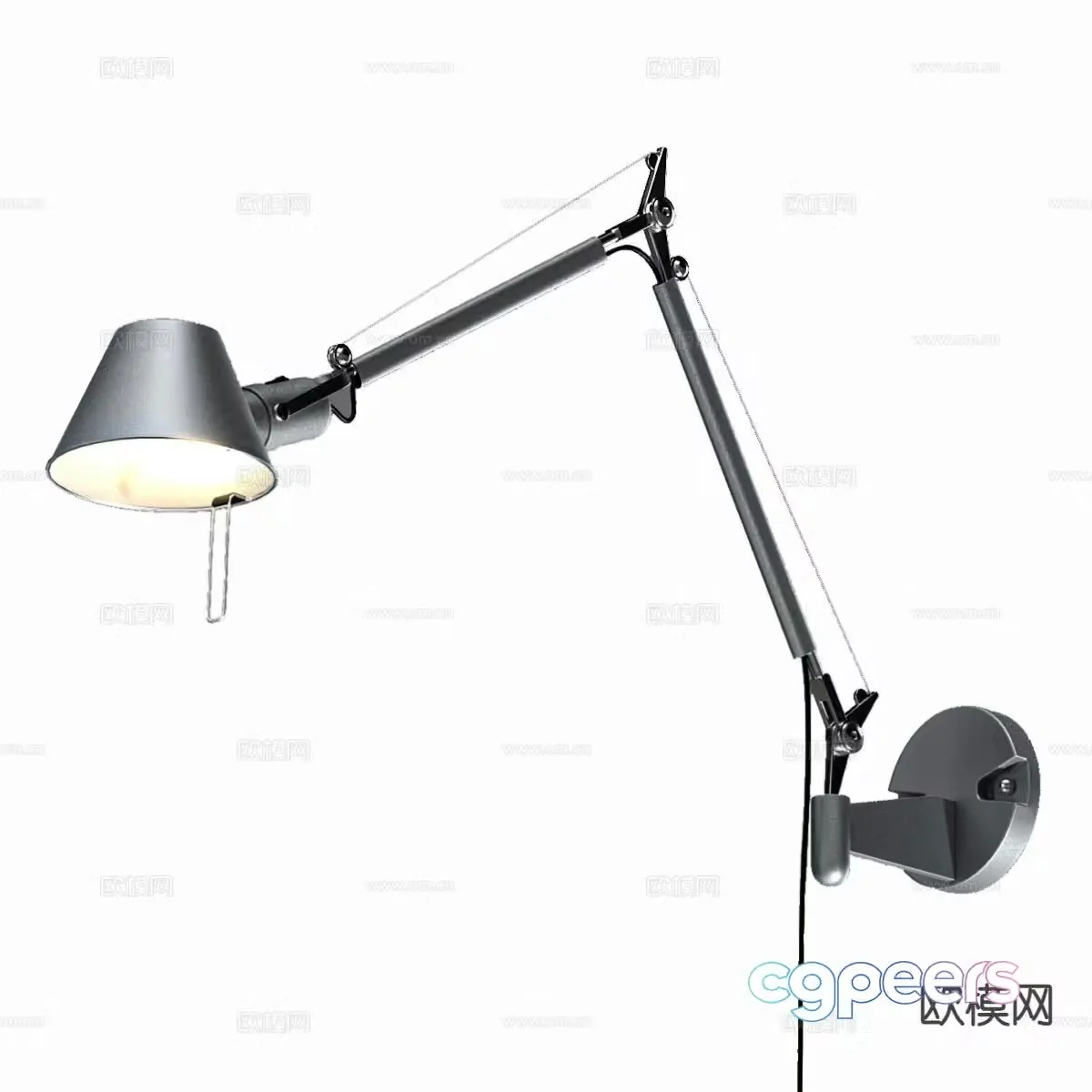 Industrial style wall lamp reading wall lamp 3d model