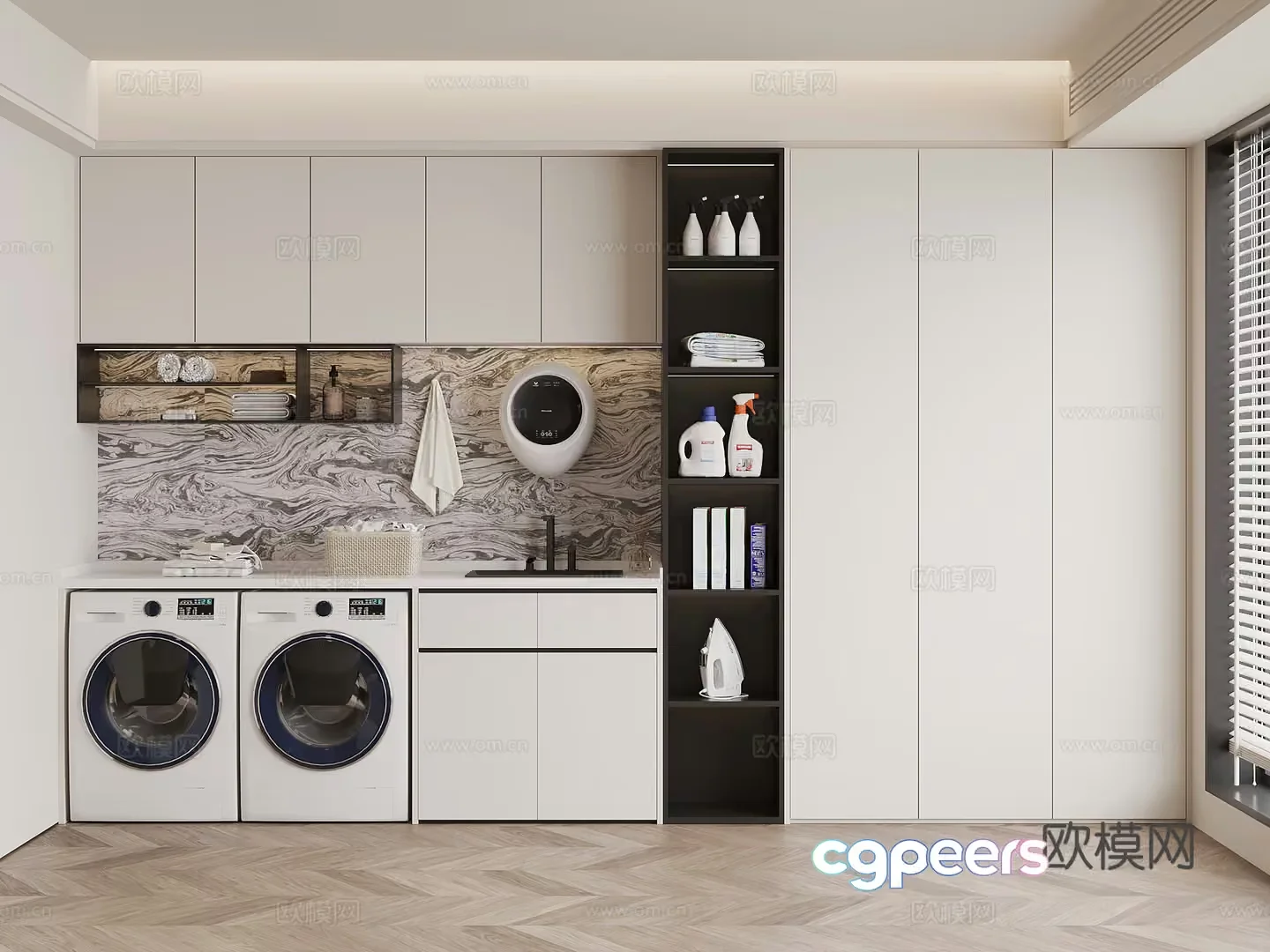 Modern Laundry Room 3D Model – 15171 – VRAY Render