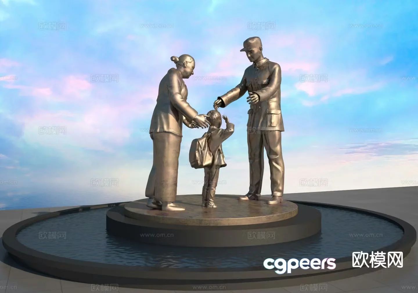 Celebrity sculpture square sculpture 3d model