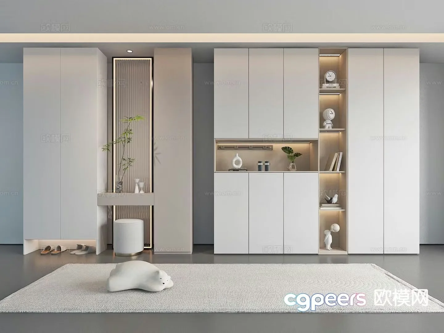 Modern partition shoe cabinet 3d model