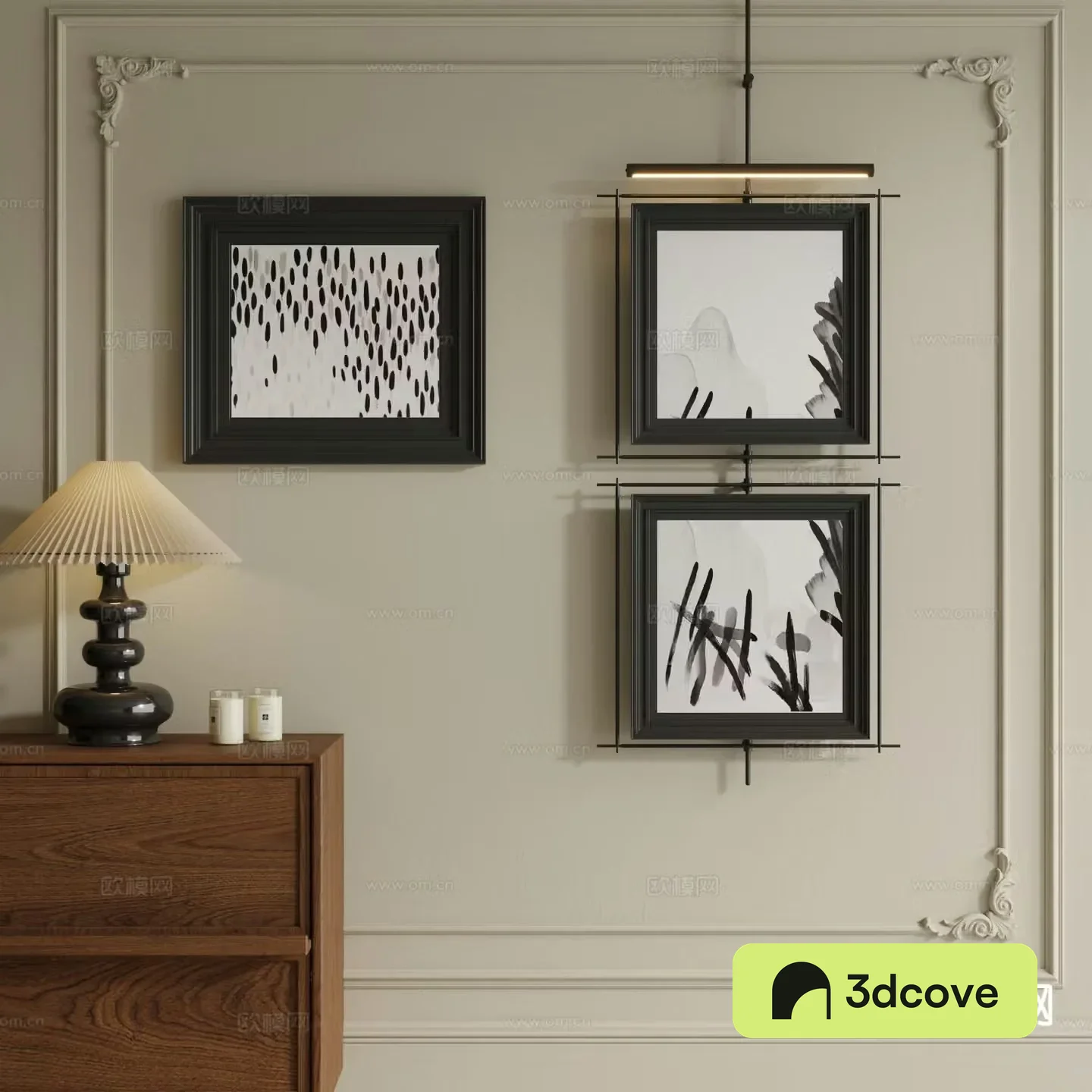 Medieval style hanging painting black and white painting decorative painting