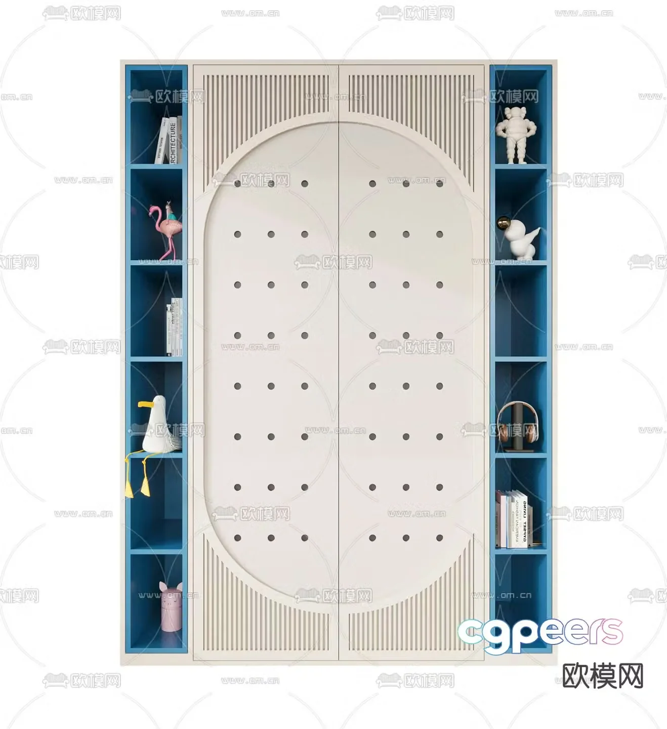 Modern solid wood children’s wardrobe 3d model