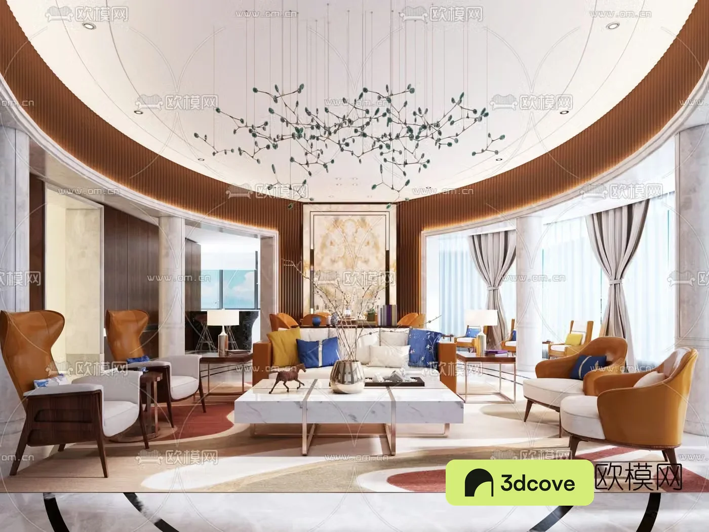 modern club light luxury reception area