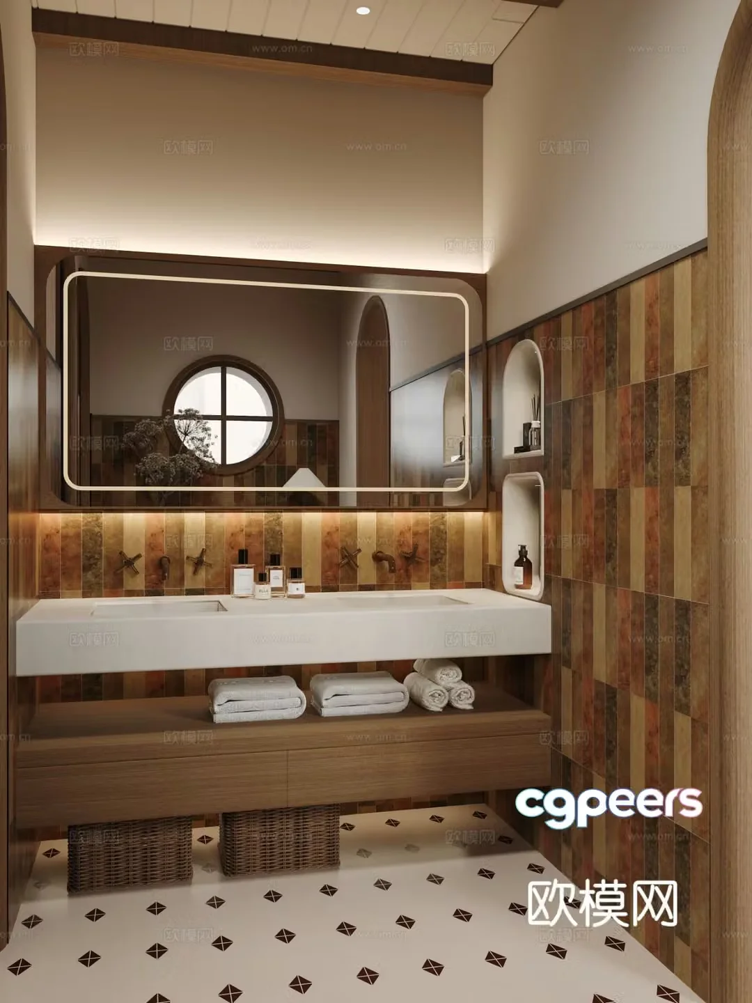 Medieval style bathroom bathroom 3d model