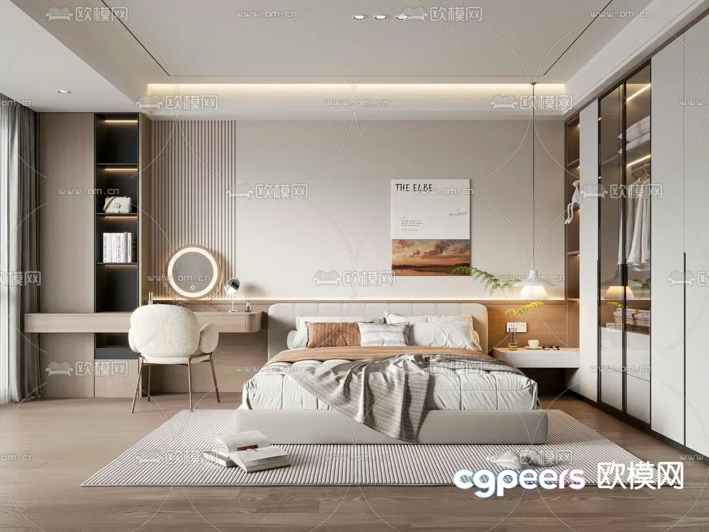 Modern bedroom master room 3d model