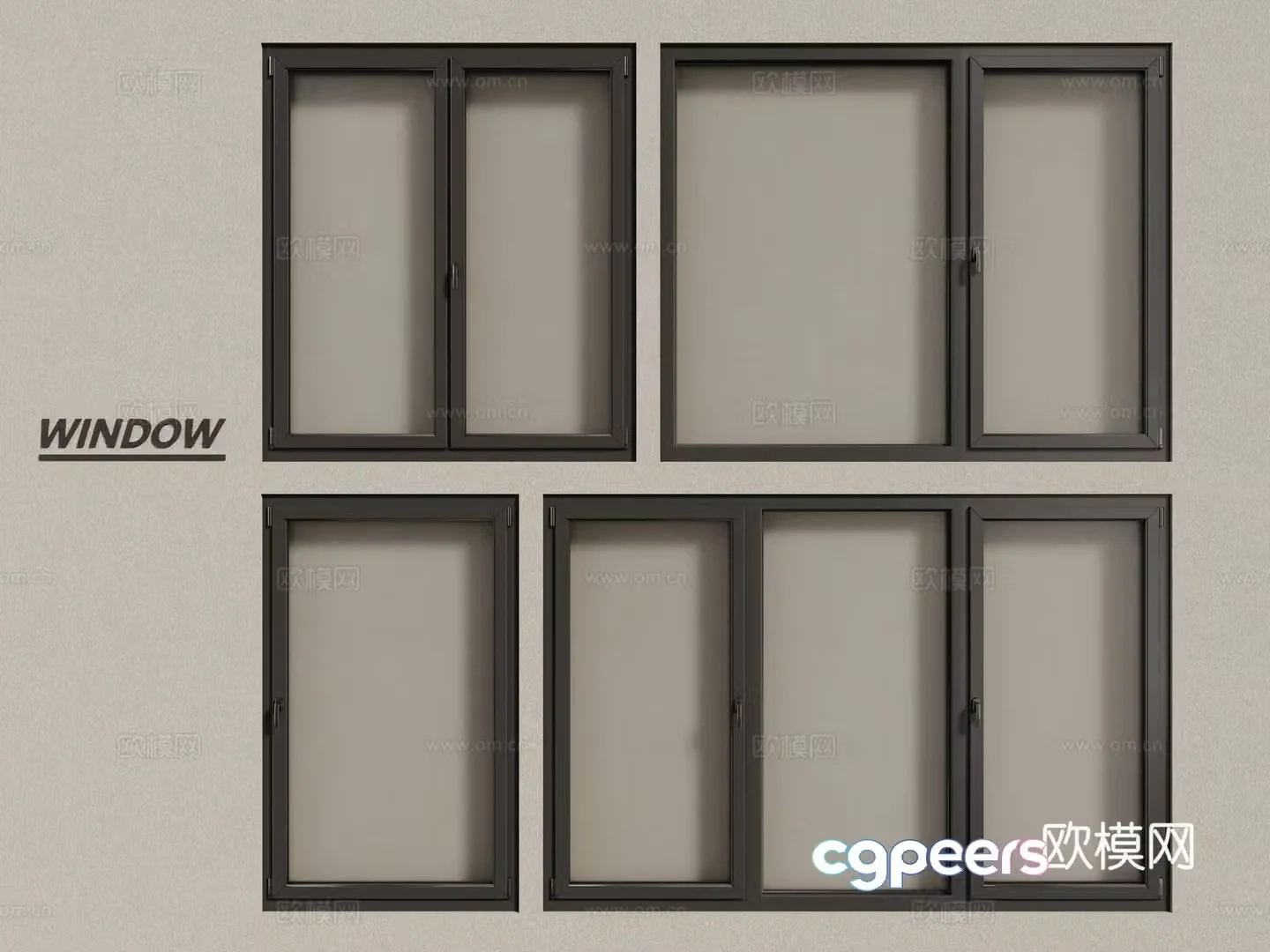 Modern windows aluminum alloy windows casement windows floor-to-ceiling windows 3d model