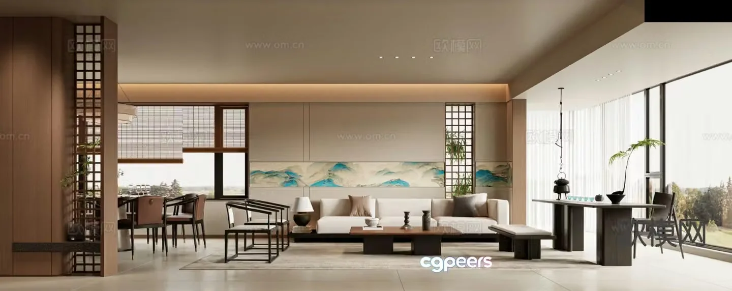 New Chinese style guest restaurant Song style guest restaurant 3D model