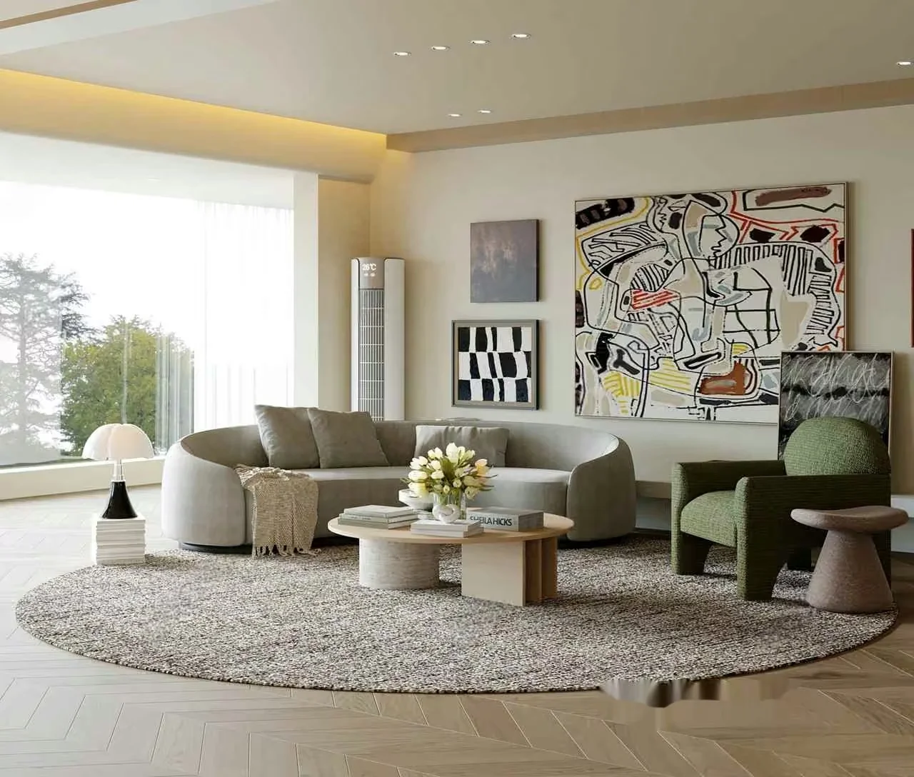 Modern Living Room 3D Model – 8218 – CORONA Render