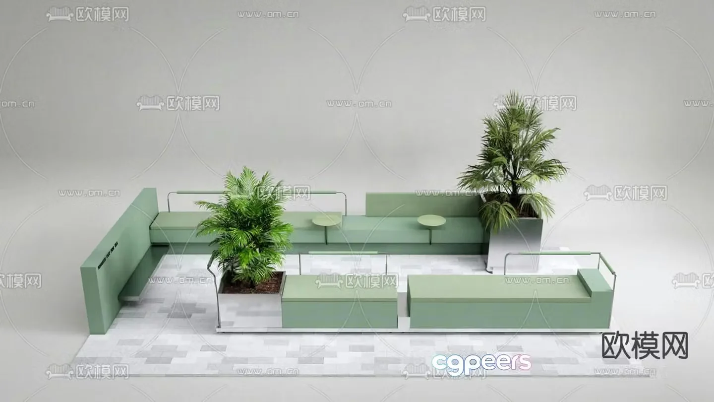 Card seat sofa lobby sofa office sofa 3d model