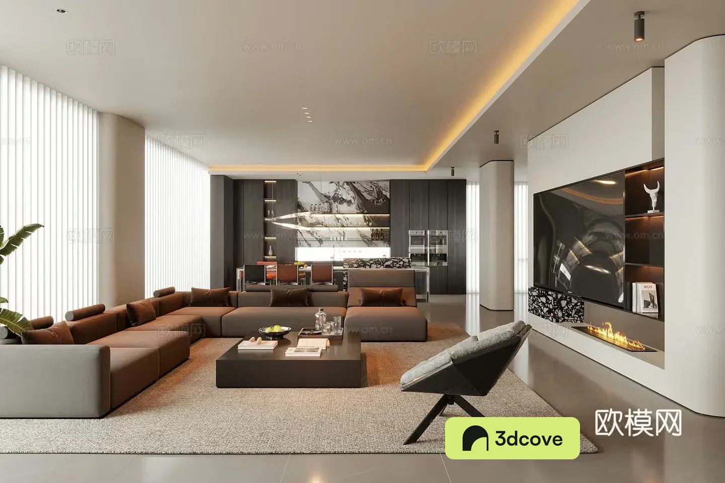 Modern living room sofa coffee table living and dining room multi-person sofa