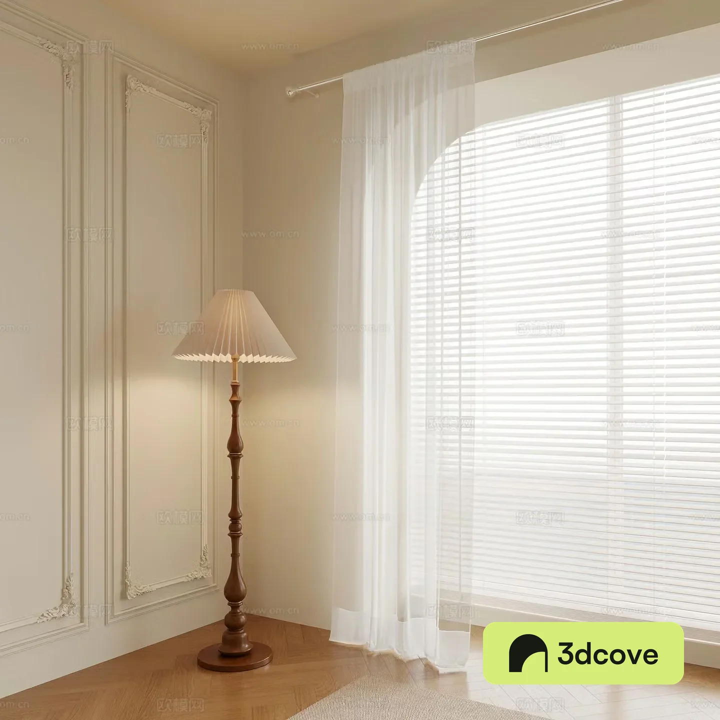 French cream curtain gauze curtain venetian blind