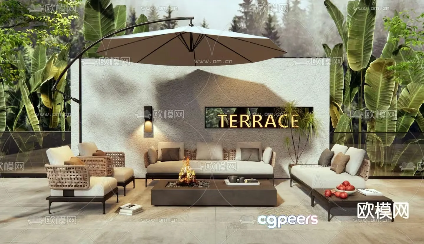 Modern outdoor sofa leisure sofa 3d model