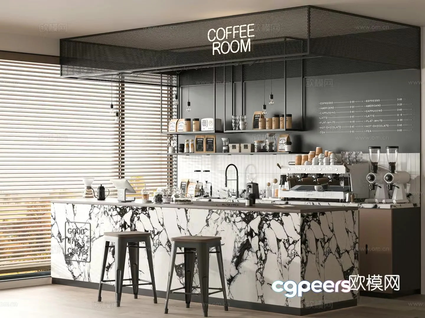 Modern cafe 3d model