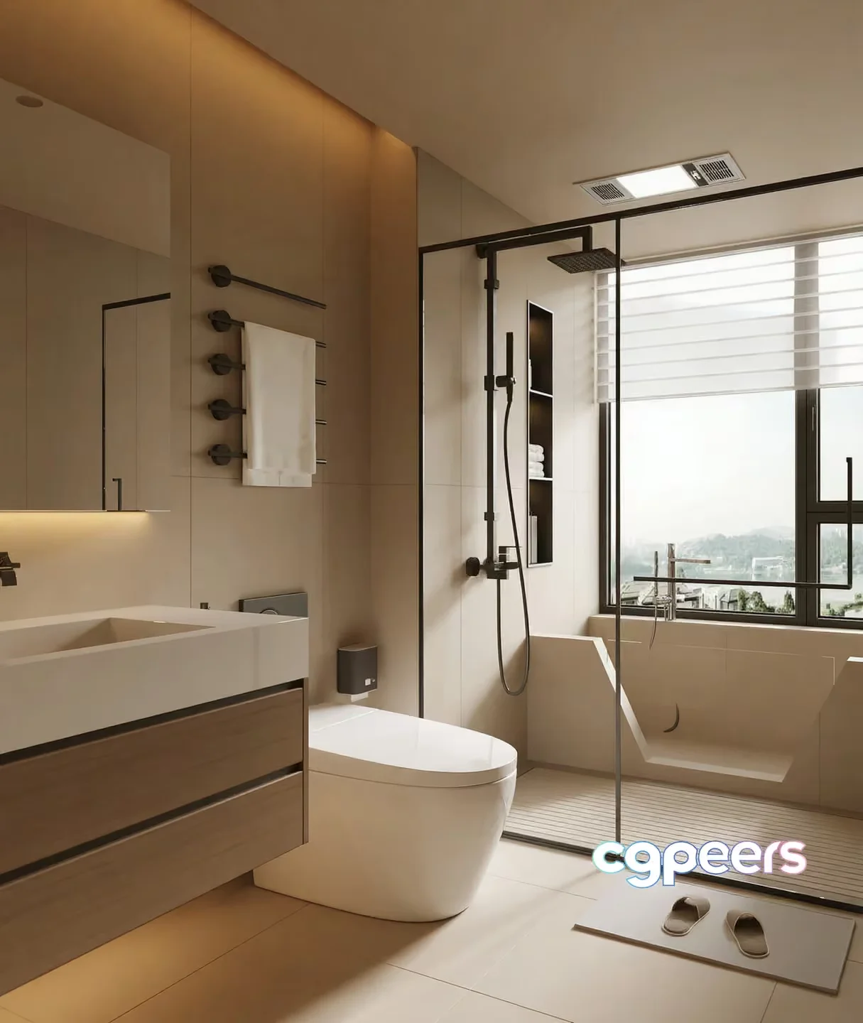 Modern Bathroom Design 3D Model – 5383 – VRAY Render