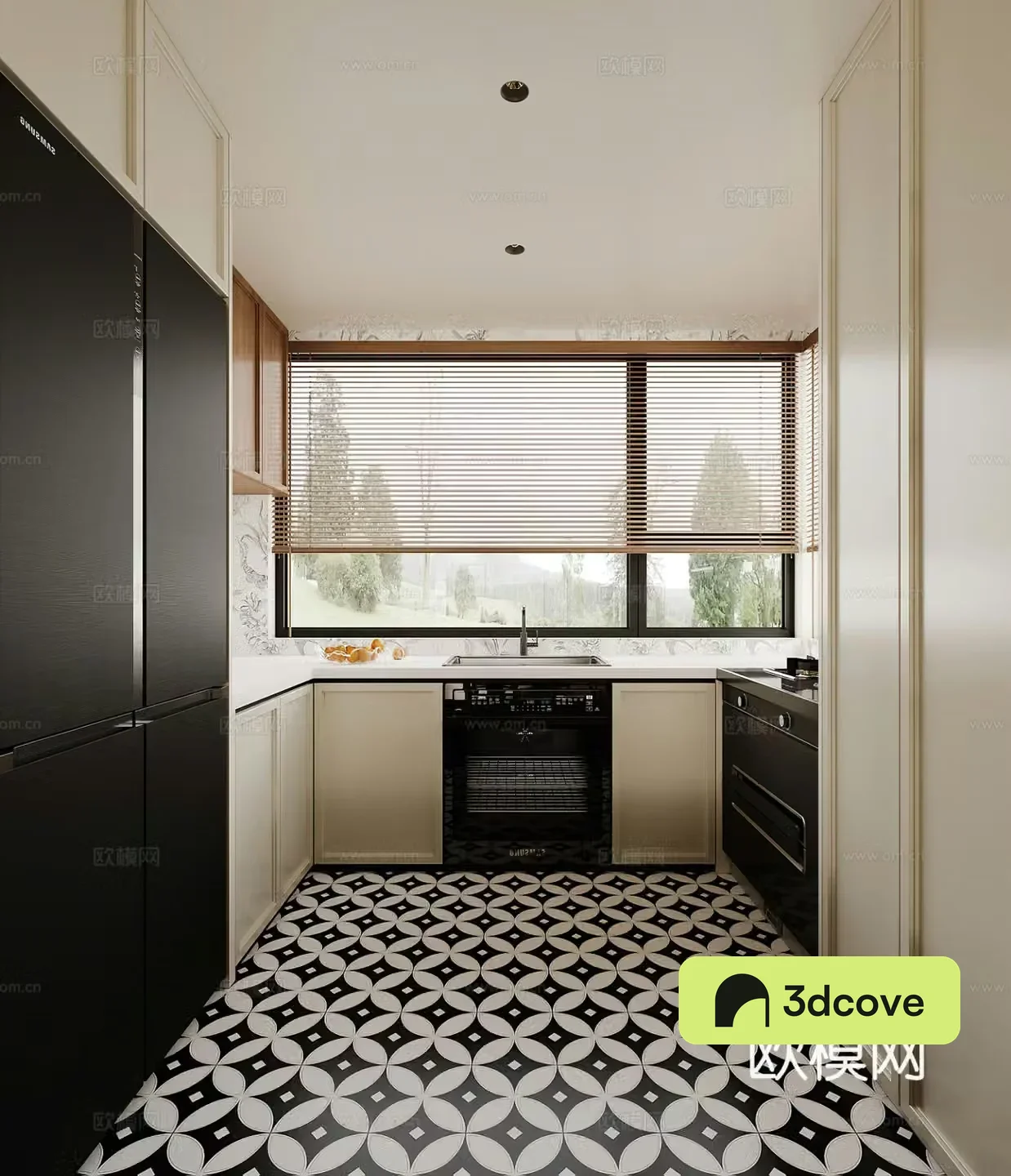 French kitchen cabinet refrigerator retro kitchen medieval style kitchen integrated stove