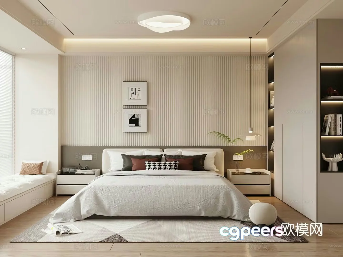 Modern bedroom master bedroom 3d model