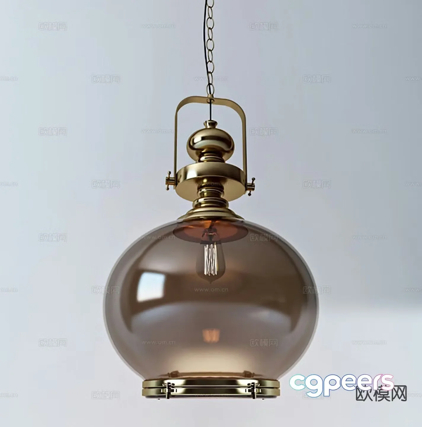 Light luxury glass chandelier 3d model