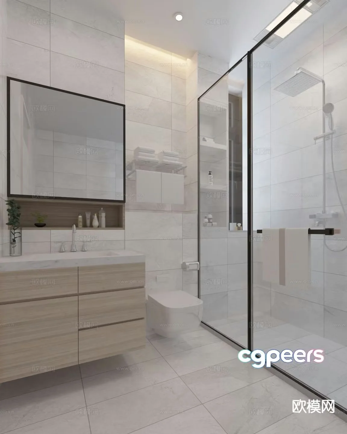 modern bathroom bathroom toilet 3d model