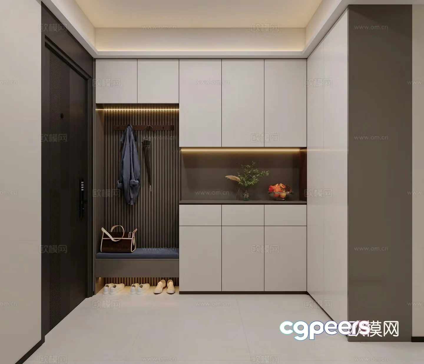 Modern shoe cabinet Italian shoe cabinet partition cabinet shoe cabinet entrance entrance aisle simple 3D model