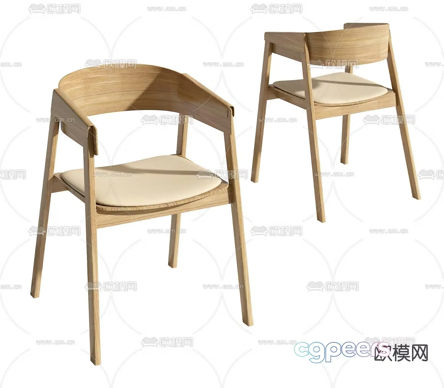 Muuto chair dining chair 3d model