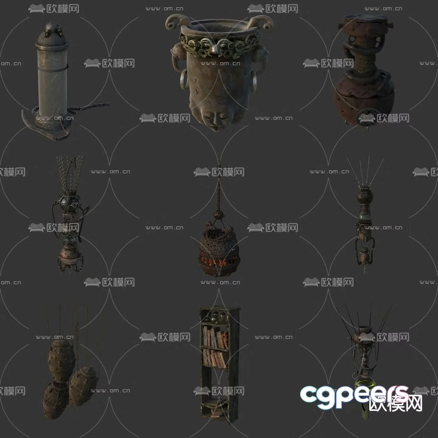 Magical items Harry Potter game scene objects 3D model