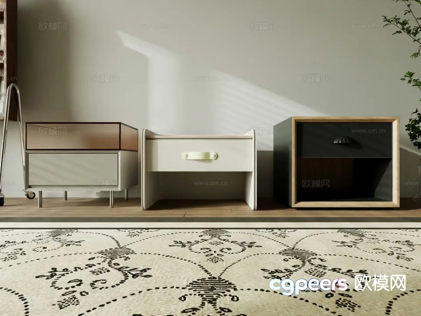 Modern bedside table 3d model