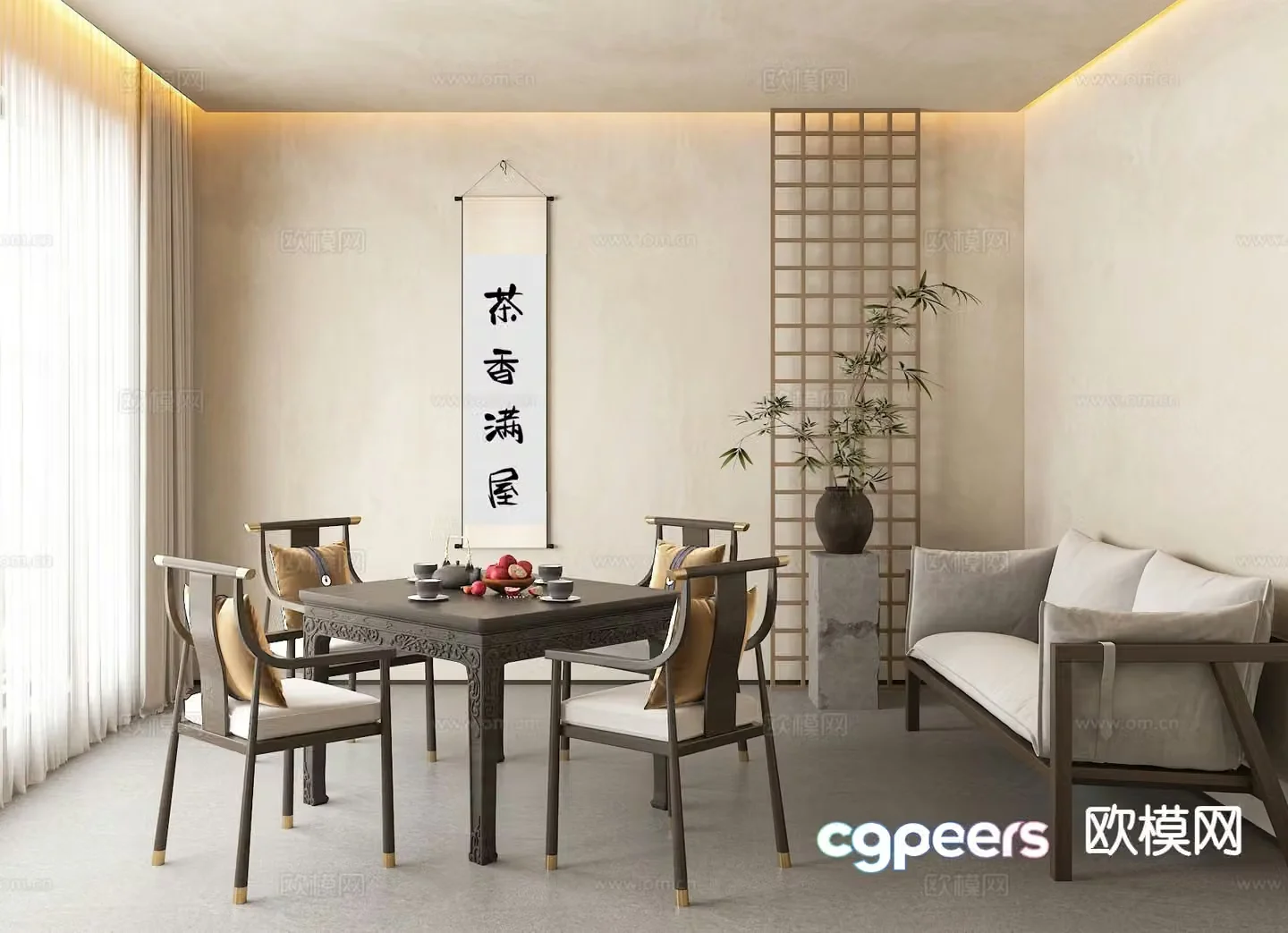 New Chinese tea room 3d model