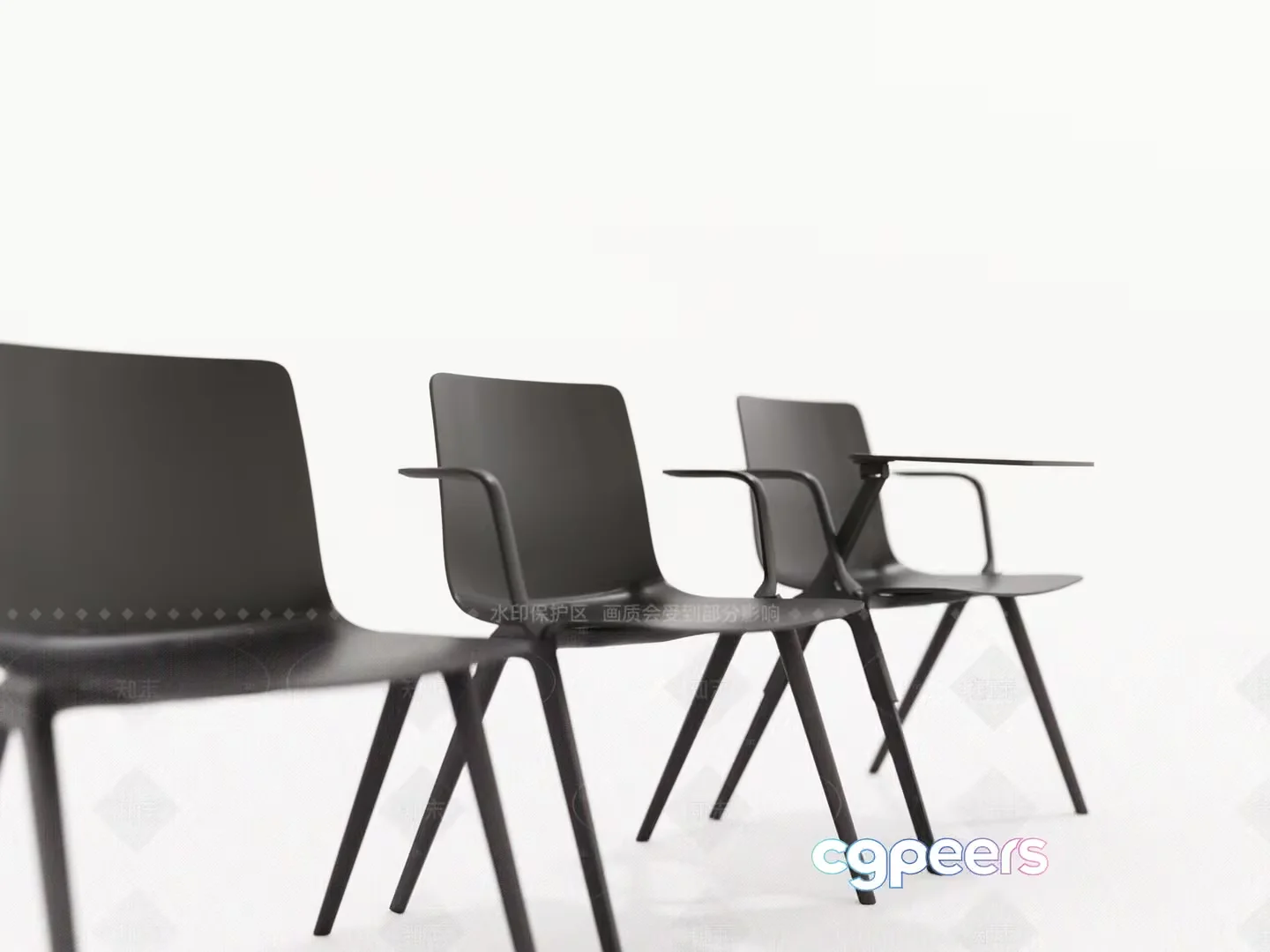 Modern Plastic Chairs 3D Model – 8416 – VRAY Render