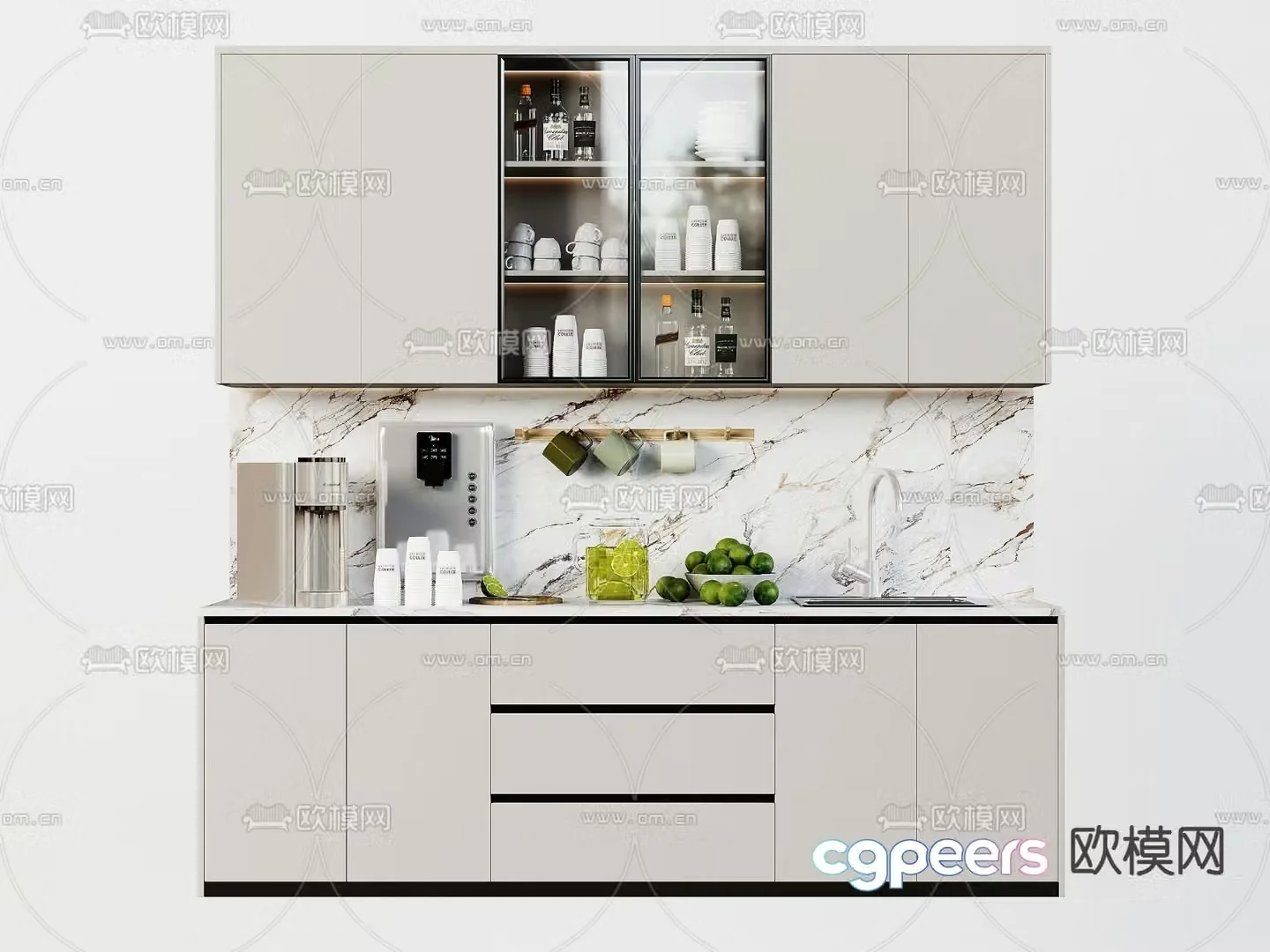 Modern sideboard tea cabinet 3d model